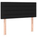 vidaXL Posteľ boxsping s matracom a LED čierna 90x200 cm látka