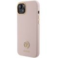 Puzdro Guess pre iPhone 15 6,1" GUHCP15SM4DGPP ružové HC SILIKÓN LOGO STRASS 4G