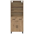 vidaXL Highboard 2 ks Remeselný dub 69,5 x 34 x 180 cm