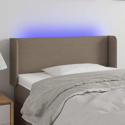 vidaXL Čelo postele s LED sivohnedé 103x16x78/88 cm látka
