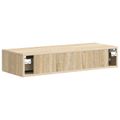 vidaXL Nástenný bočný stôl Dub sonoma 87,5 x 34,5 x 17 cm