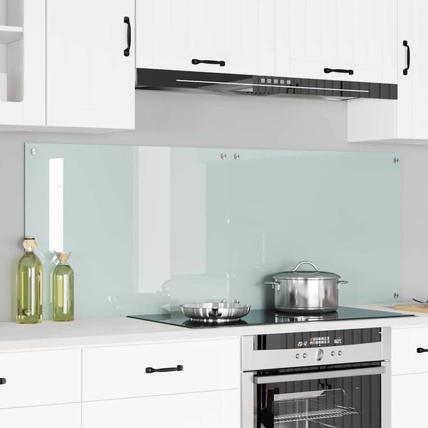 vidaXL Kuchynský obklad 2 pcs Biela 80 x 60 cm tvrdené sklo