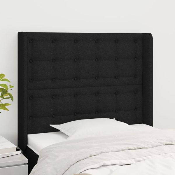 vidaXL Čelo postele so záhybmi čierne 83x16x118/128 cm látka