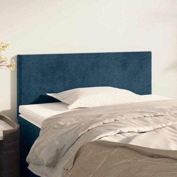 vidaXL Čelo postele tmavomodré 100x5x78/88 cm zamat