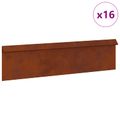 vidaXL Slimáková ohrada 16 ks 100 x 3,5 x 25 cm Hrdzavý