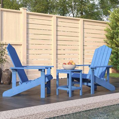 vidaXL Záhradná stolička Adirondack so stolíkom HDPE aqua modrá