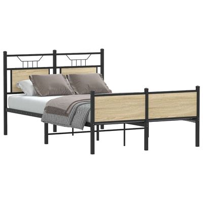 vidaXL Posteľný rám bez matraca dub sonoma 120x200 cm kompozitné drevo