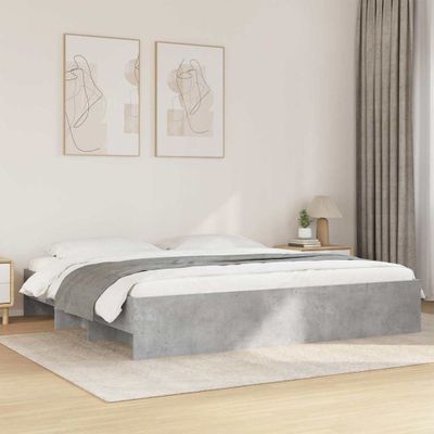 vidaXL Posteľný rám betónový sivý 200x200 cm kompozitné drevo