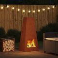vidaXL Ohnivá misa Hrdzavý 50 x 35 x 100 cm Poveternostne odolná oceľ