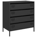 vidaXL Komoda čierna 68x39x73,5 cm oceľ valcovaná za studena