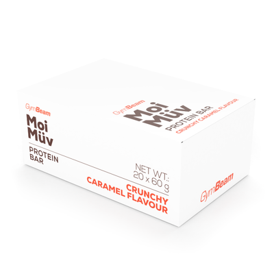 MoiMüv Protein Bar - GymBeam, chrumkavý karamel, 20 x 60 g