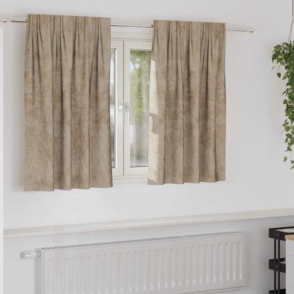 vidaXL Sametové závesy 2 pcs šampanského 140 x 140 cm Zamat