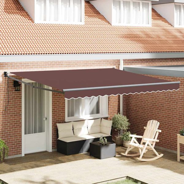 vidaXL Automaticky zaťahovacia markíza hnedá 400x300 cm