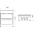 Rozvádzač FlatBOX 5926 IP65, 26mod., na omietku, priehl. dvere, 340x270x119,5mm