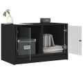 vidaXL TV skrinka so sklenenými dvierkami čierna 68x37x42 cm