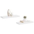vidaXL Plávajúce nástenné police 2 ks, biele 60x23,5x3,8 cm, MDF