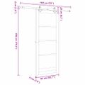 vidaXL Posuvné dvere 83 x 202 cm Masívne borovicové drevo a sklo Biela