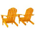vidaXL Záhradné stoličky Adirondack+stolík, jedľový masív, oranžové