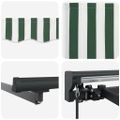 vidaXL Rám markízy Zelená a biela 400 × 300 cm Polyester s PU povrchom