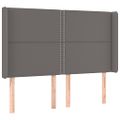 vidaXL Boxspring posteľ s matracom a LED sivá 140x190 cm umelá koža