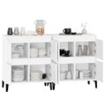 vidaXL Komody 2 ks biele 60x35x70 cm spracované drevo