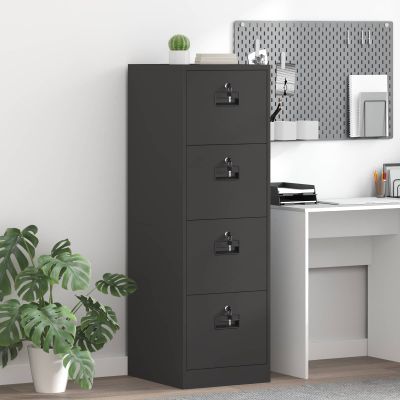 vidaXL Skriňa na dokumenty so zásuvkou 2 pcs Čierna 44 x 50 x 139 cm