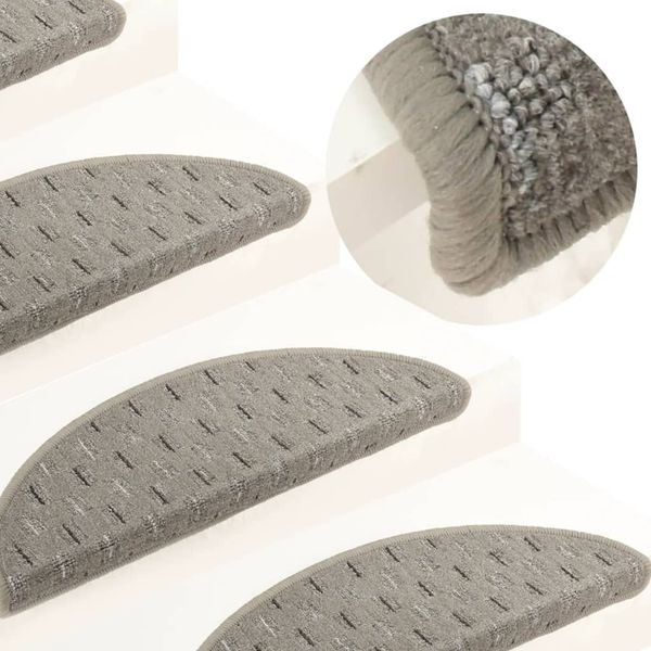 vidaXL Kobercové nášľapy na schody 15 ks sivé 56x17x3 cm