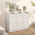 vidaXL Komoda lesklá biela 90,5x30x70 cm spracované drevo