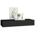 vidaXL Nástenná zásuvková polica čierna 60x23,5x10 cm MDF