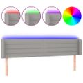 vidaXL Čelo postele s LED bledosivé 203x16x78/88 cm látka