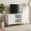 vidaXL TV skrinka 102 x 34,5 x 50 cm Biela Kompozitné drevo