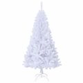 vidaXL Umelý vianočný stromček s hustým ihličím, biely 150 cm, PVC