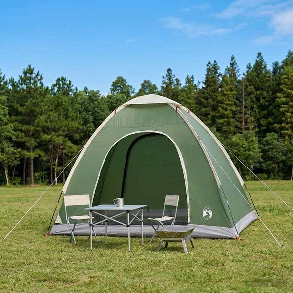 vidaXL Kempingový stan so strechou Zelená 190 x 140 x 105 cm