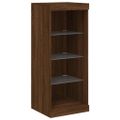 vidaXL Komody s LED svetlami 3 ks hnedý dub kompozitné drevo