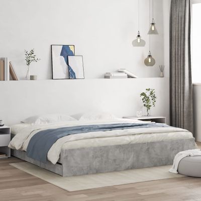 vidaXL Posteľný rám so zásuvkami betónovosivý 180x200cm kompozit.drevo