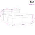 vidaXL Posteľ s boxspringom a matracom a LED Svetlosivá 200 x 200 cm