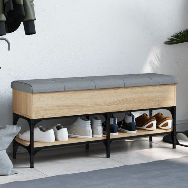 vidaXL Lavička na topánky dub sonoma 102x32x45 cm kompozitné drevo