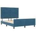 vidaXL Posteľ s pružinovým rámom Tmavomodrá 160 x 200 cm Zamat
