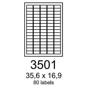 etikety RAYFILM 35,6x16,9 vysokolesklé biele laser R01193501A (100 list./A4)