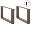 vidaXL Nohy konferenčného stolíka v tvare U, 2 ks, prírodná oceľ, 70 x (30-31) cm, oceľ