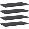vidaXL Prídavné police 4 ks, sivé 40x20x1,5 cm, drevotrieska