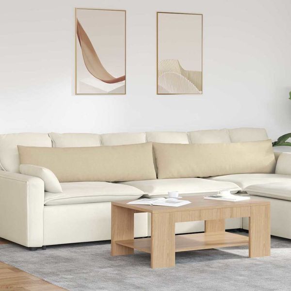 vidaXL Vankúše na pohovku 2 pcs Krémová 145 x 40 cm látka
