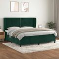 vidaXL Posteľný rám boxsping s matracom tmavozelený 200x200 cm zamat