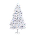 vidaXL Umelý Sklápací Vianočný Stromček Biela 240 cm PVC a oceľ
