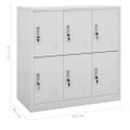 vidaXL Uzamykacie skrinky 5 ks bledosivé 90x45x92,5 cm oceľové