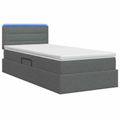 vidaXL LED úložná posteľ s matracom Tmavosivá 90 x 200 cm Látka