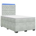 vidaXL Posteľ boxspring s matracom Svetlosivá 120 x 190 cm Zamat