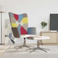 vidaXL Relaxačné kreslo s podnožkou vzor patchwork látkové