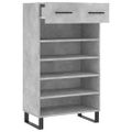 vidaXL Botník betónovo sivý 60x35x105 cm kompozitné drevo