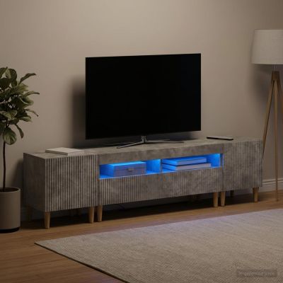 vidaXL 3-dielny LED TV stolík ARNHEM 3 ks Betónovo sivá